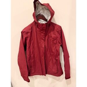 The North Face Jacket Womens Medium Red Hooded Rain Windbreaker Coat